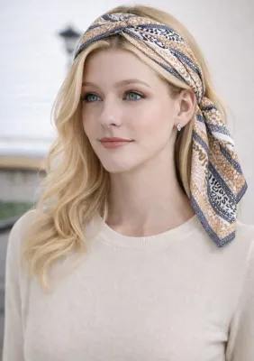 Leopard Stripes Square Scarf