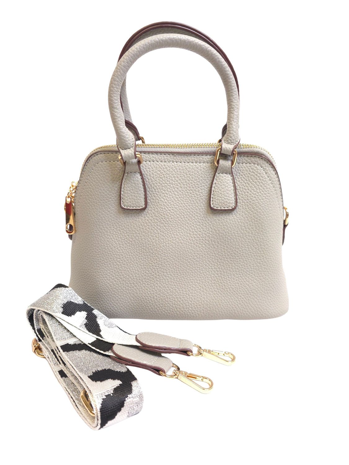 LIGHT GREY BOWLER BAG