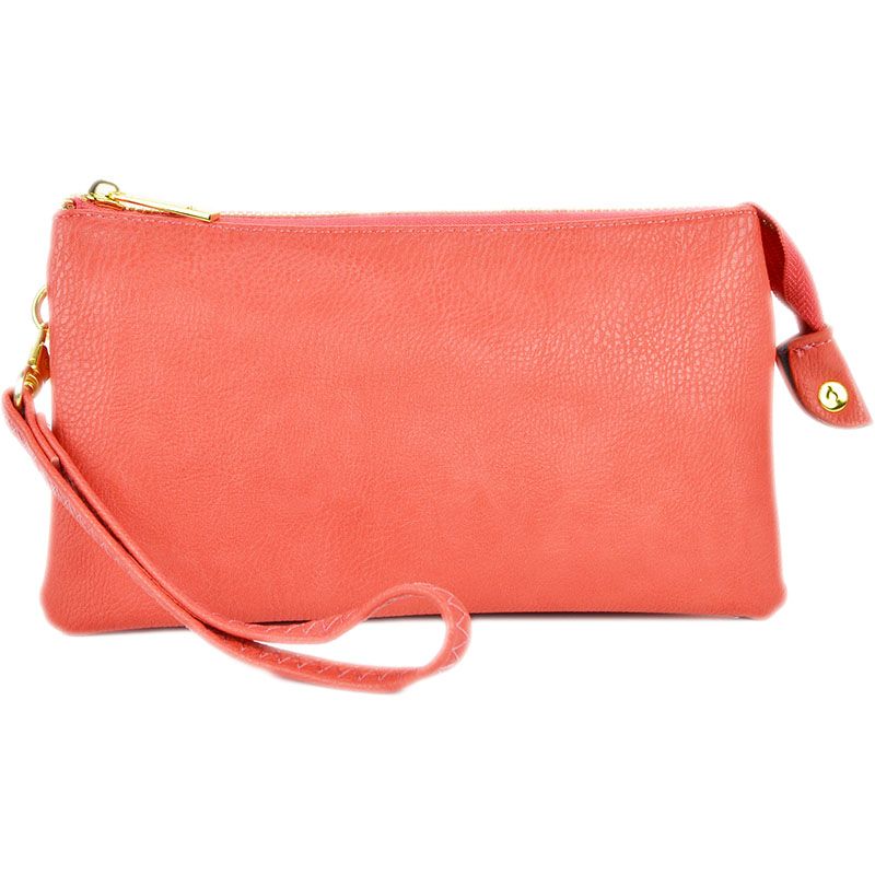 CORAL ORGANIZED WRISTLET &amp; CROSSBODY
