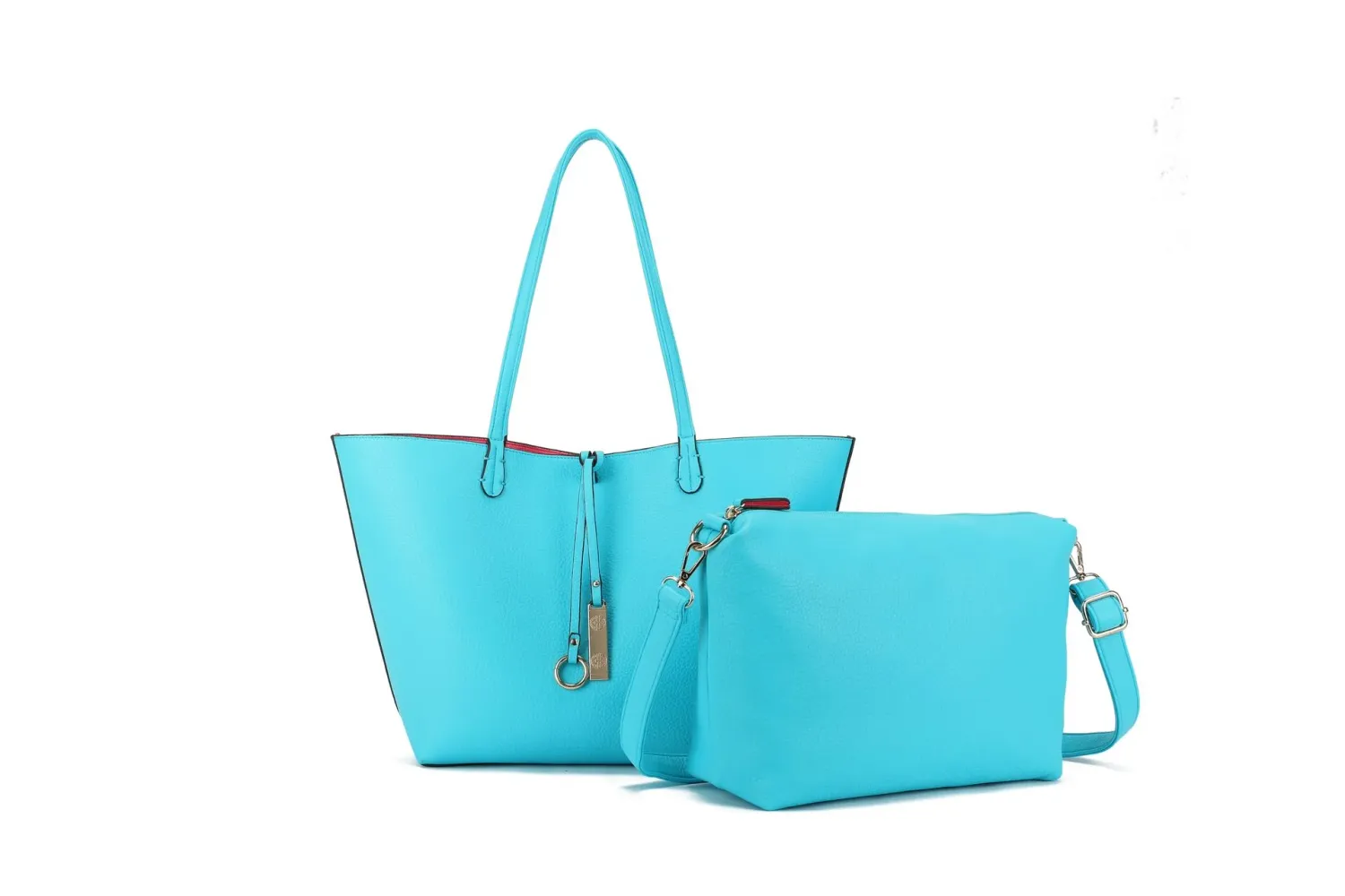 BLUE &amp; HOT PINK REVERSIBLE 2 IN 1  TOTE