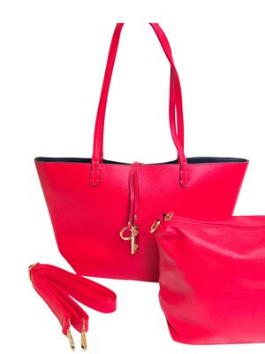 RED &amp; NAVY REVERSIBLE 2 IN 1  TOTE