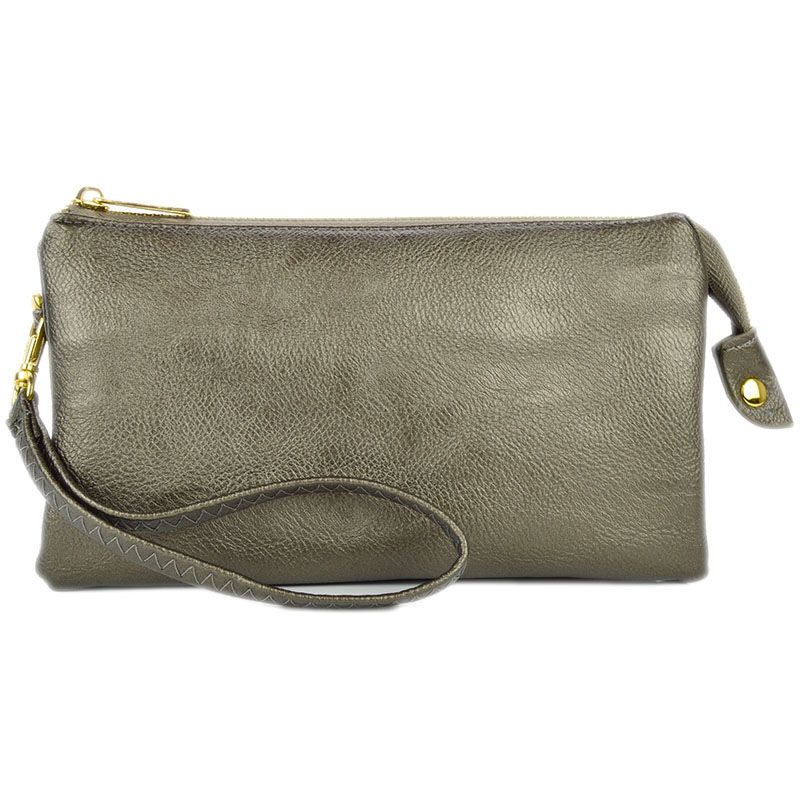 PEWTER ORGANIZED WRISTLET &amp; CROSSBODY