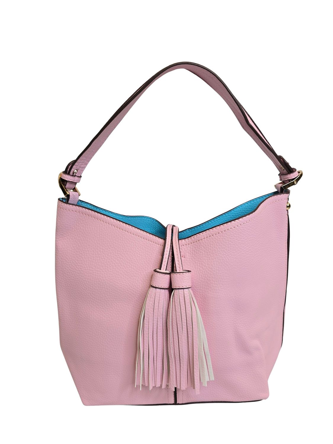 PINK &amp; BLUE TASSEL TOTE