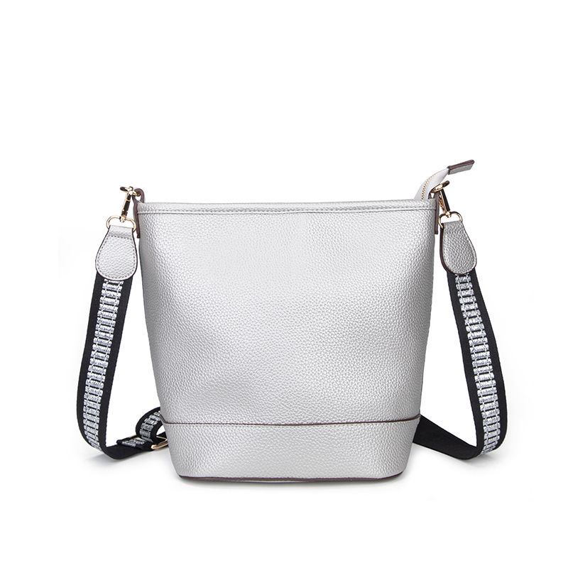 SILVER BUCKET BAG