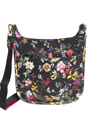 BLACK FLORAL  MESSENGER w/GUITAR STRAP