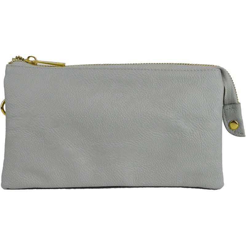 LIGHT GREY ORGANIZED WRISTLET &amp; CROSSBODY