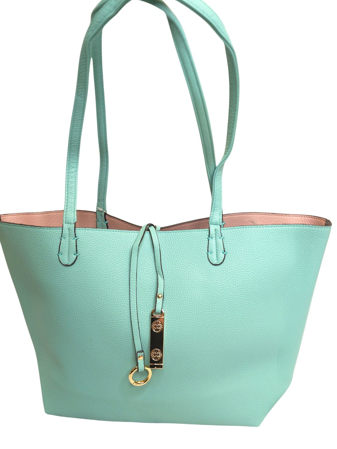 TEAL &amp; BLUSH REVERSIBLE 2 IN 1  TOTE