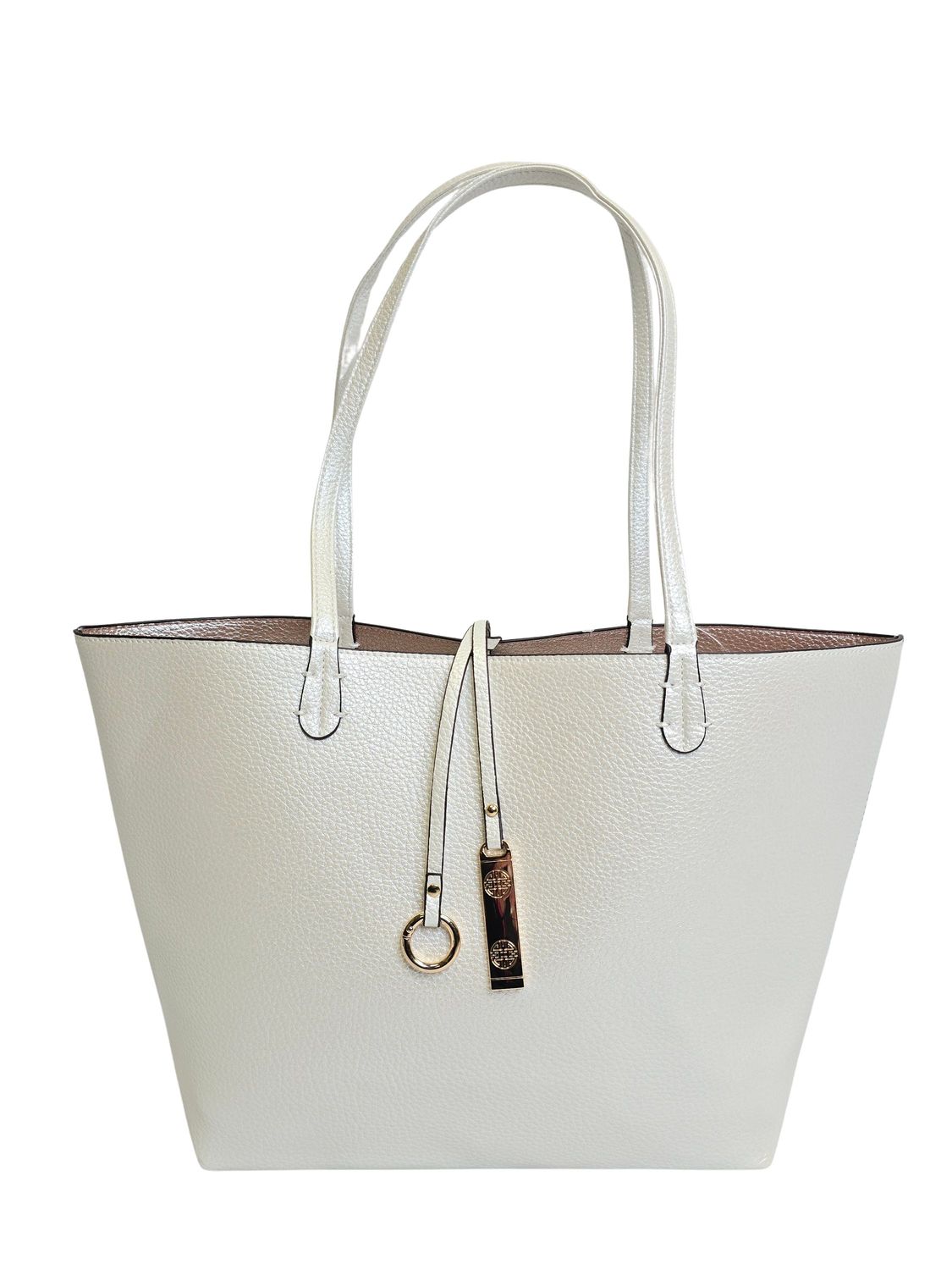 PEARL &amp; METALLIC BLUSH REVERSIBLE 2 IN 1  TOTE