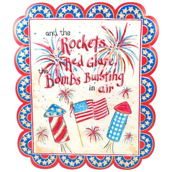 Rockets Red Glare Scalloped Sign
