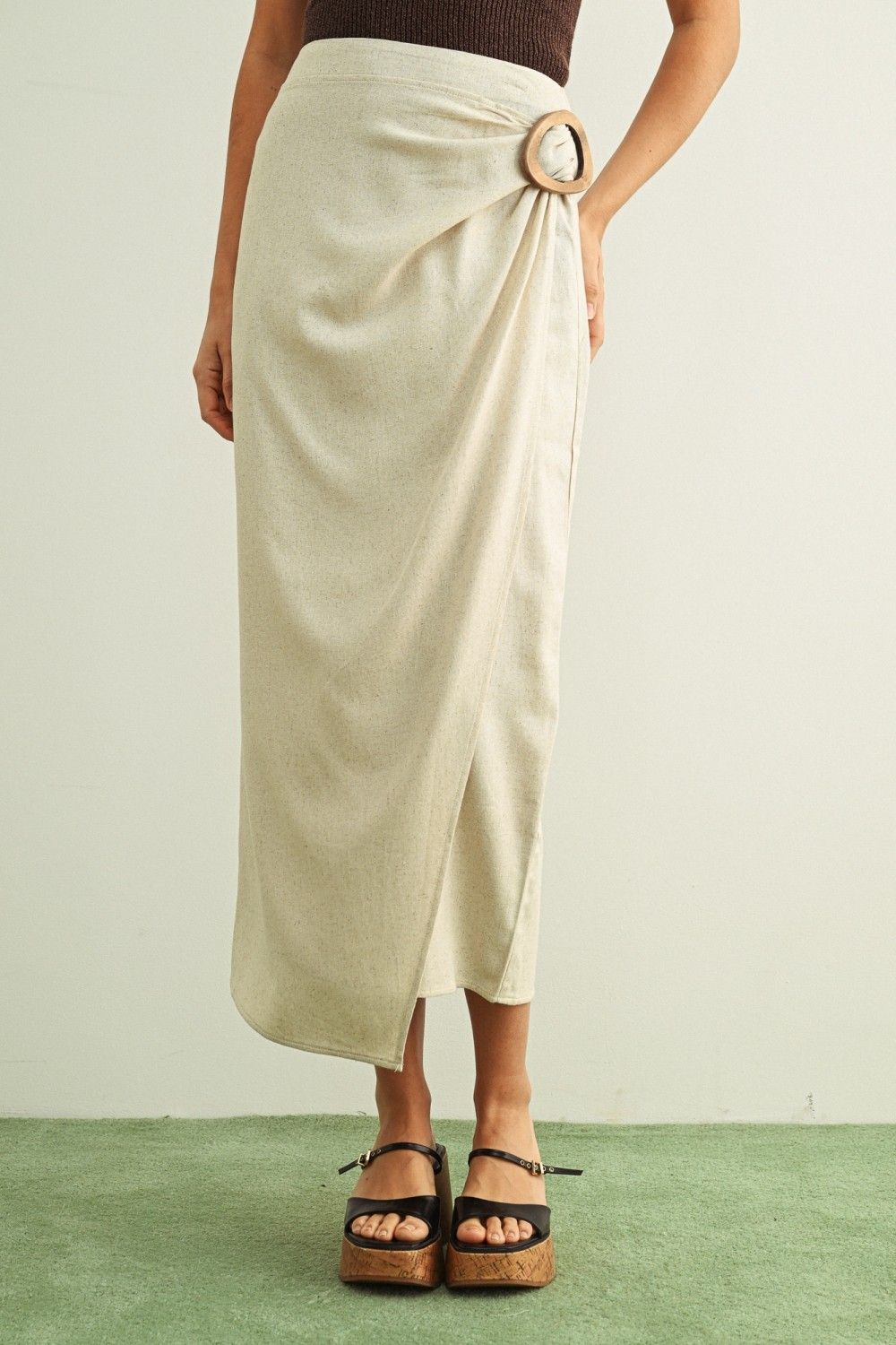 Linen Wrap Style Skirt