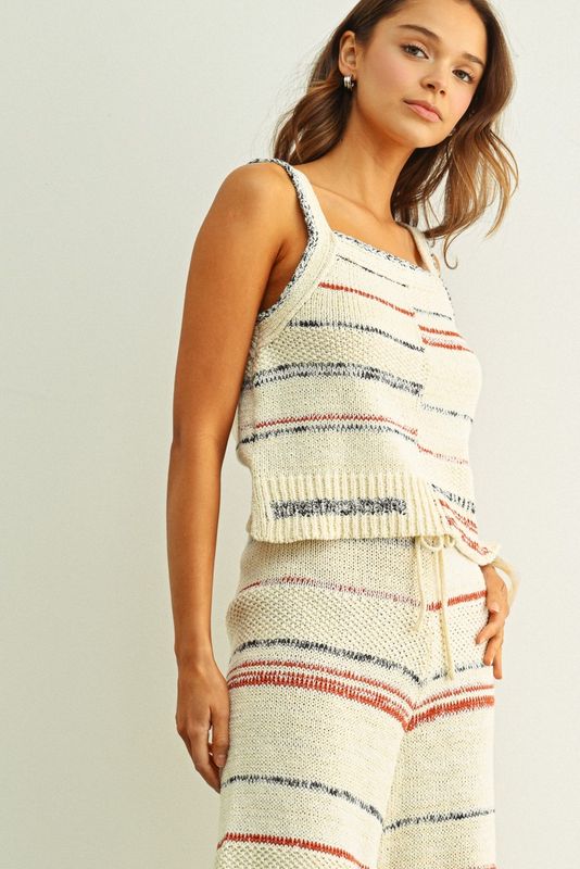Stripe Pattern Knit Top