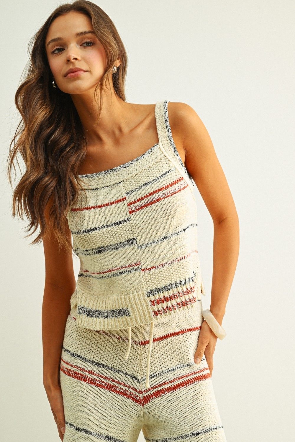 Stripe Pattern Knit Top