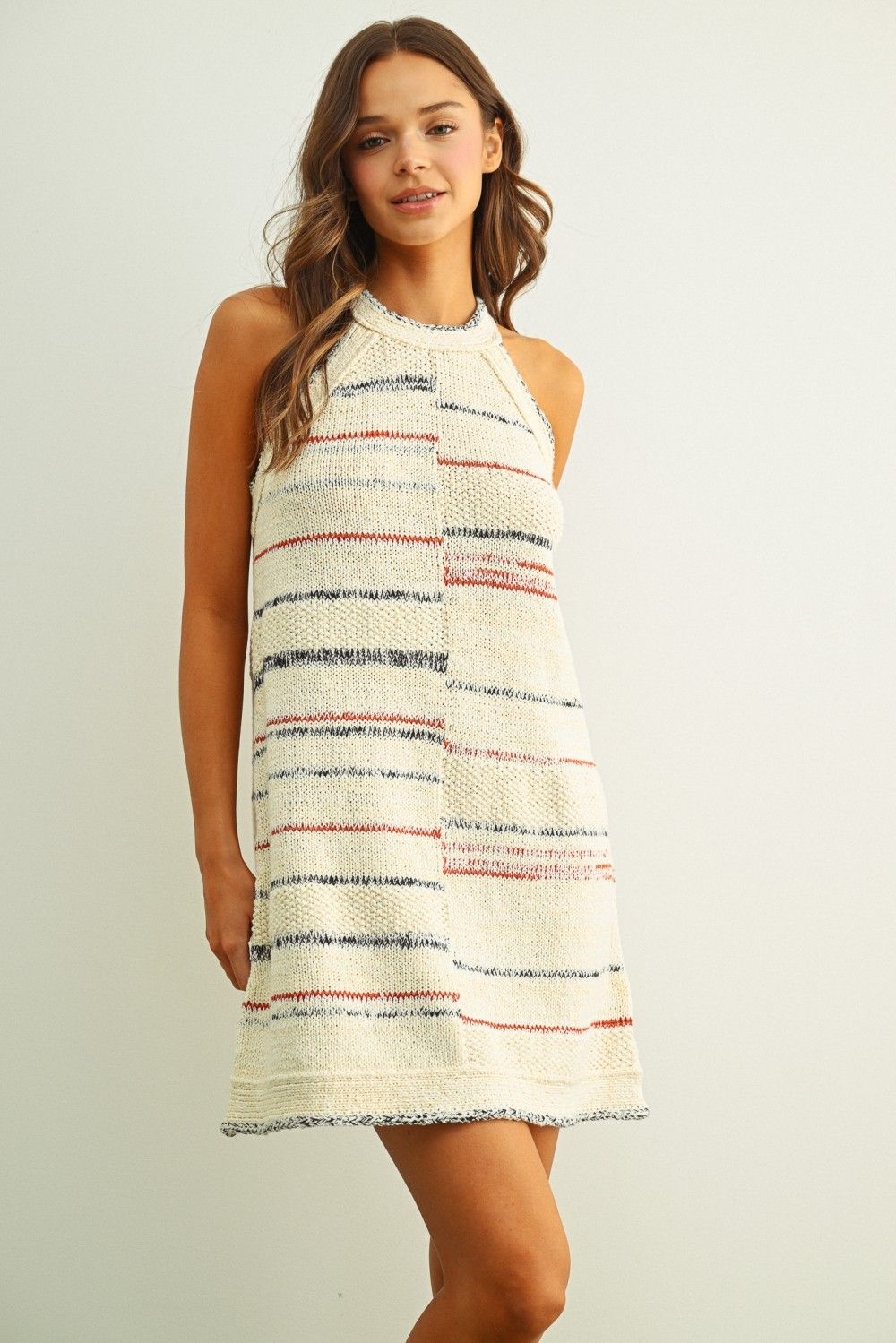 Stripe Pattern Knit Dress