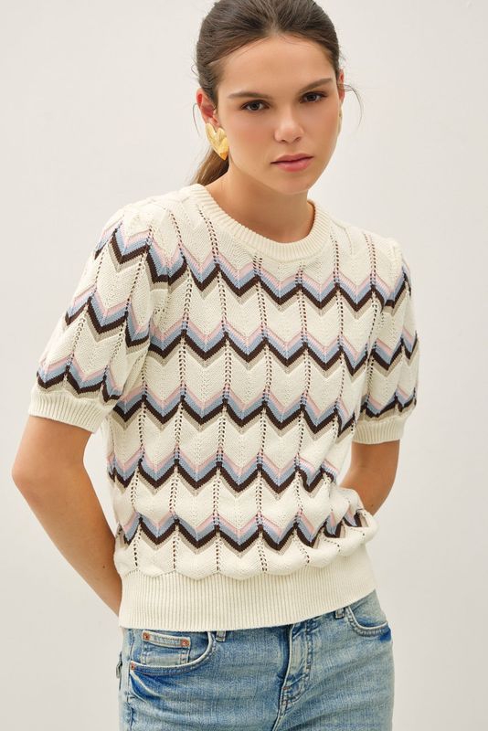 Chevron Stripe Sweater Top