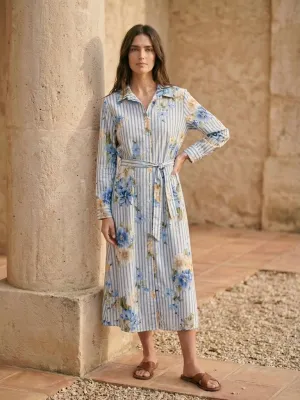 SHIRT DRESS WITH FLOWERS