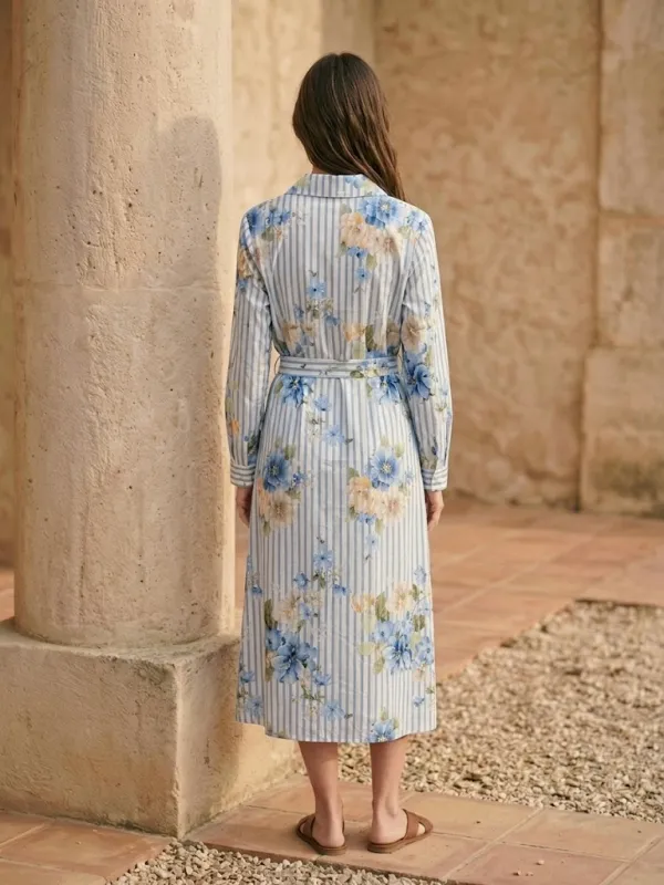 Shirt Dress with Flowers