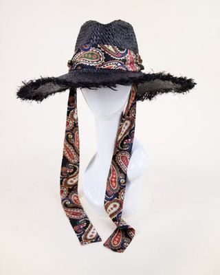 Raffia Hat with Paisley Band