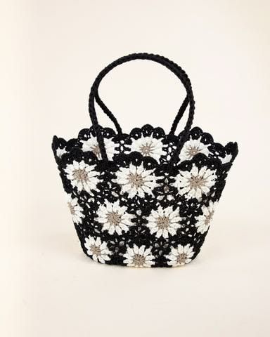 Hand Knitted Daisy Tote