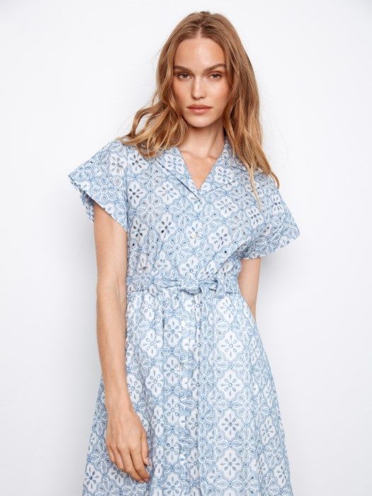 Collar Dress with Self Ties