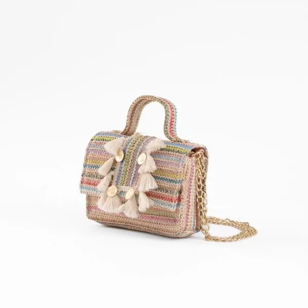 Multicolor Straw Shoulder Bag