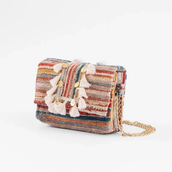 Multicolor Straw Shoulder Bag