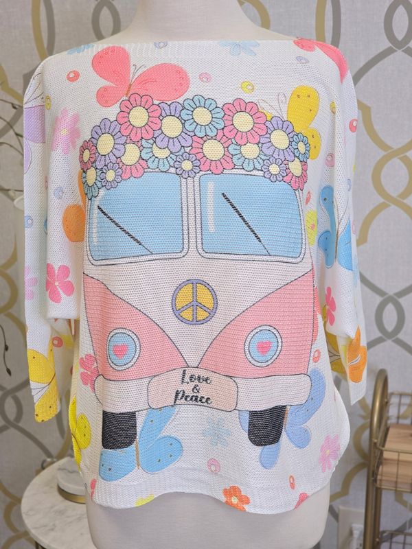 Peace, Love &amp; VW Bus Sweater