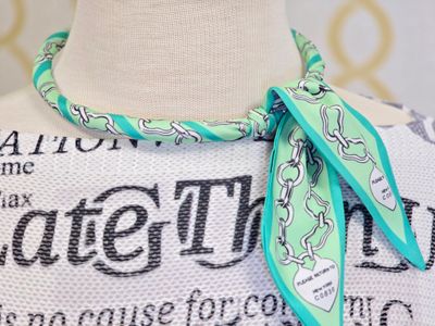 Green 'Tiffany' Heart Scarf Necklace/Headband