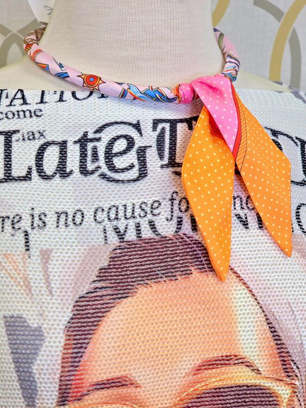 Classic Pink Scarf Necklace/Headband