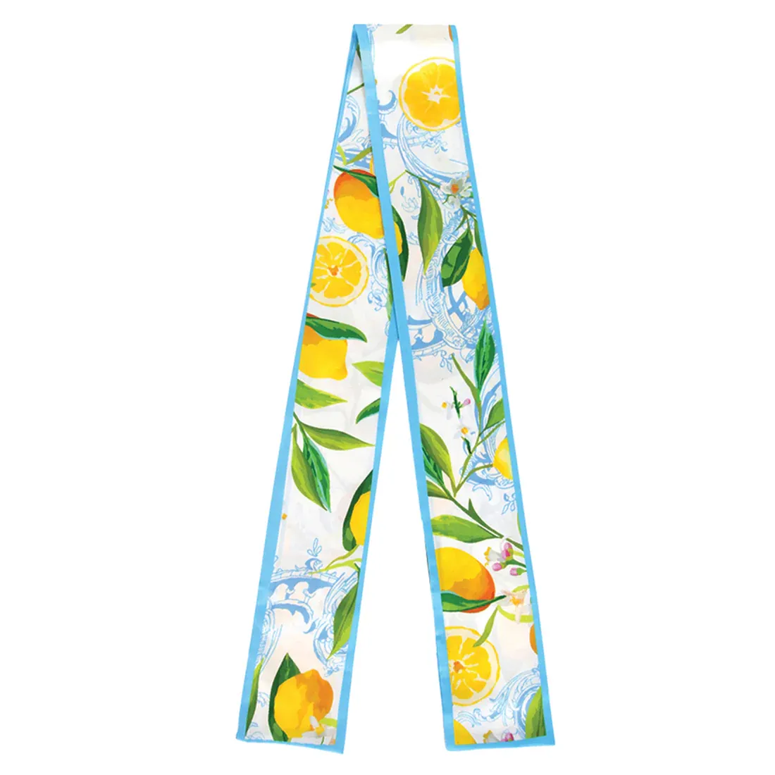 Lemon Reversible Narrow Scarf-Blue