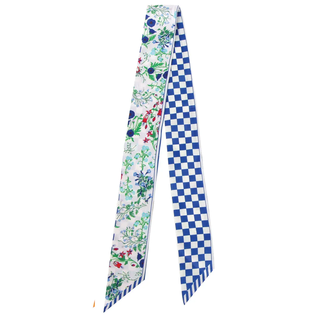 Floral Skinny Scarf-Blue