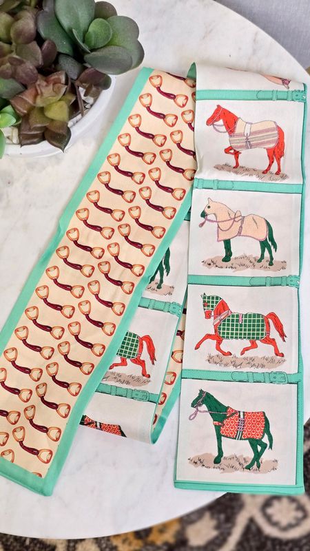 'Hermes' Inspired Reversible Narrow Scarf-Green