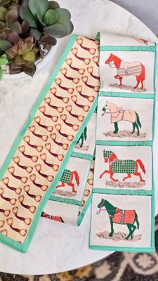'Hermes' Inspired Reversible Narrow Scarf-Green