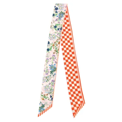 Floral Skinny Scarf-Orange