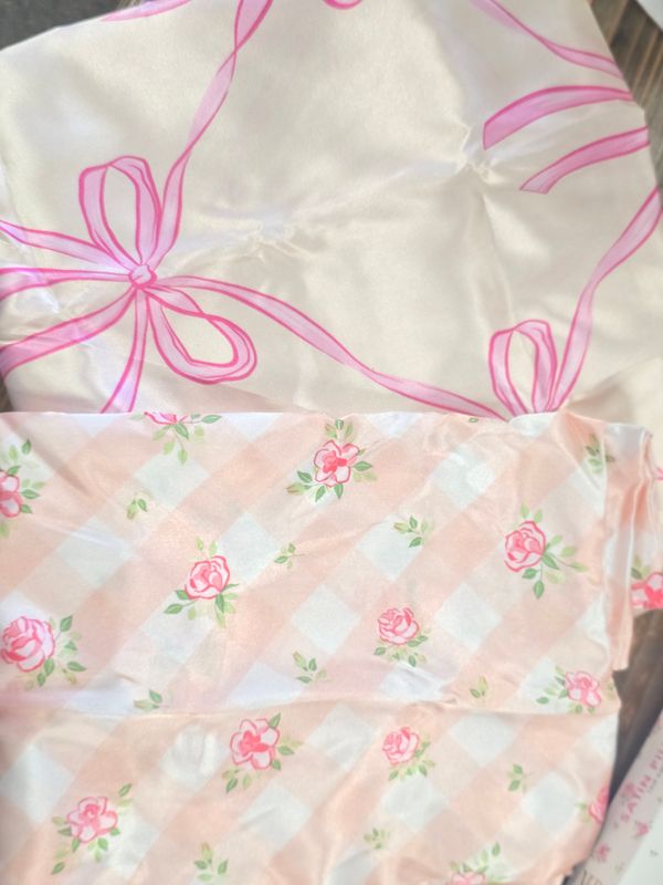 2 PIECE PINK SATIN PILLOWCASE