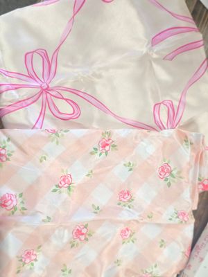 2 PIECE PINK SATIN PILLOWCASE