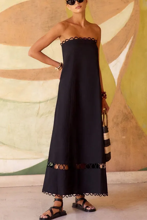 Strapless Dress with Circular Cutout