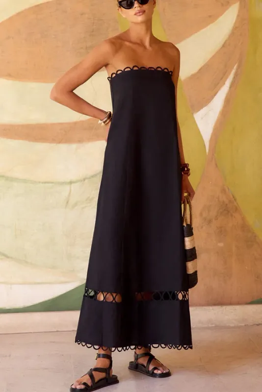 Strapless Dress with Circular Cutout