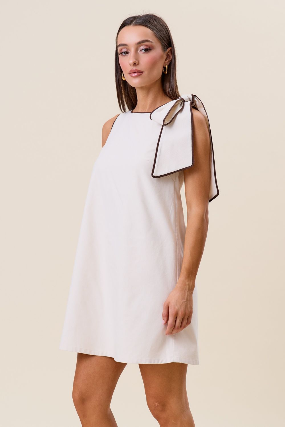 Tie Shoulder Shift Dress