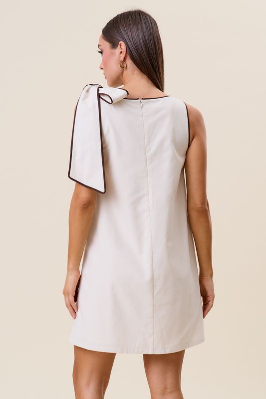 Tie Shoulder Shift Dress
