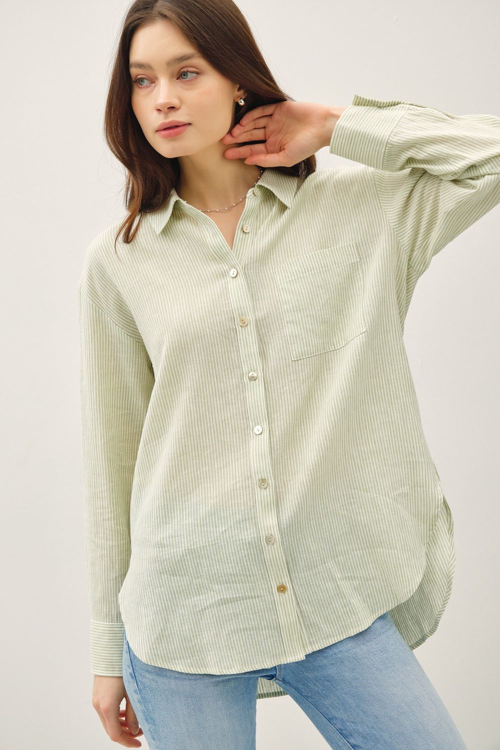 Linen Pinstripe Shirt