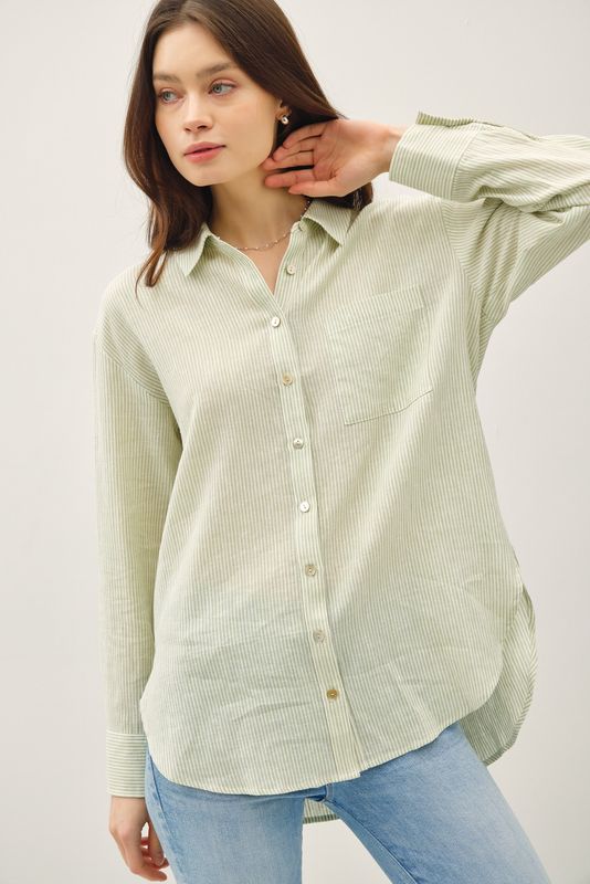Linen Pinstripe Shirt