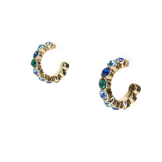 Blue Crystal Hoop Earrings