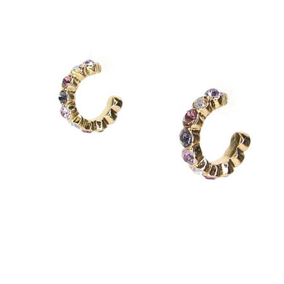 Lavender Crystal Hoop Earrings