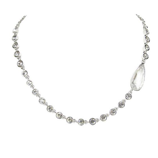 Silver Crystal Tennis Necklace