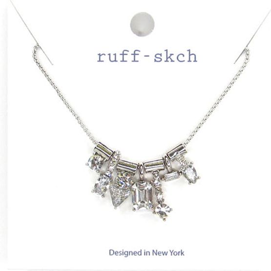 Silver Crystal Charm Necklace