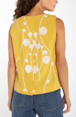 Sleeveless Button Back Woven Top
