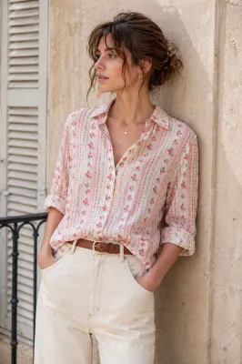 Pink Embroidered Blouse