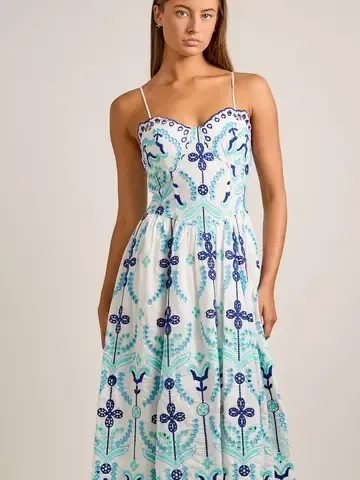Embroidered Midi Dress
