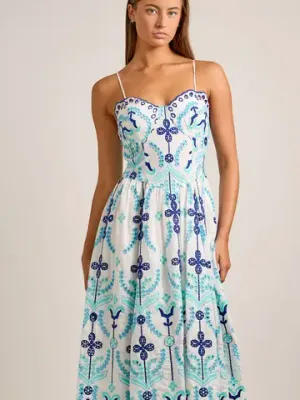 Embroidered Midi Dress