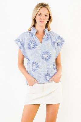 Stripe Top with Ribbon Detail